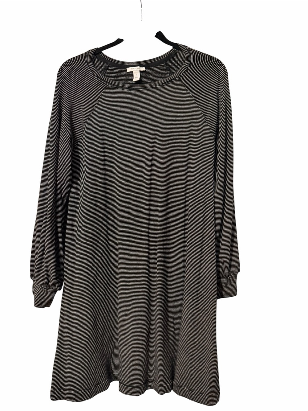 Daily Ritual Black & White Striped Long Sleeve Dress